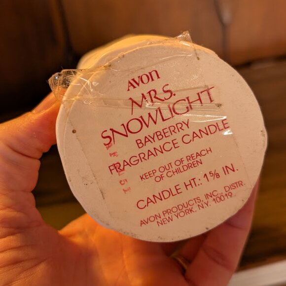 Vintage Avon Mrs. Snowlight Bayberry Scented Candle - Picture 2 of 6